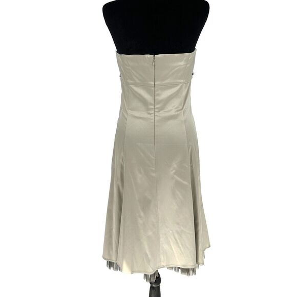 Tahari Womens Strapless Cocktail Dress Size 6 Rhinestones Sequins Party Glam - Picture 2 of 12